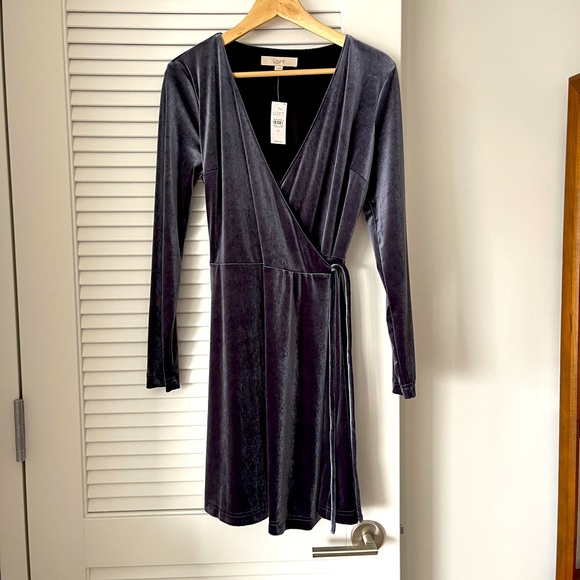 Loft Velvet Wrap Dress - NWT - Picture 1 of 5